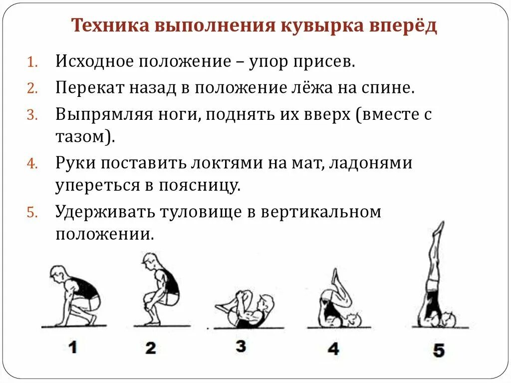 Установите правильную последовательность упражнений