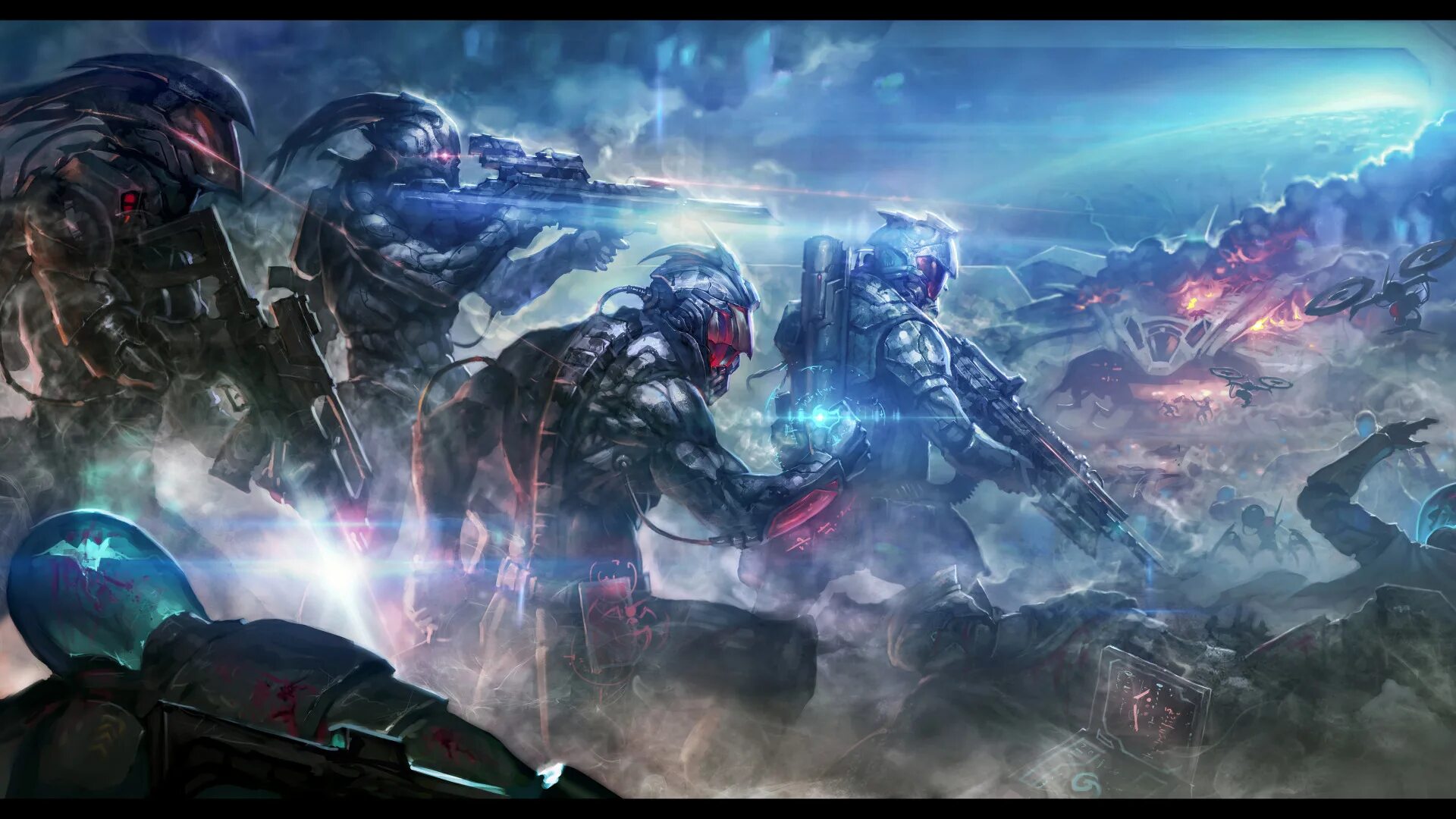 Фэнтези война будущего. Эпичные картины. Футуристическая броня warhammer 40000. Кибер битва. Война в городе будущего.