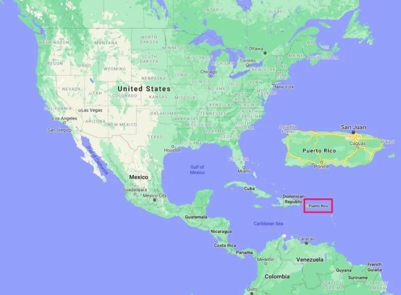 StepMap - Maps Puerto Rico (Map with Rivers) - Landkarte für Puerto Rico