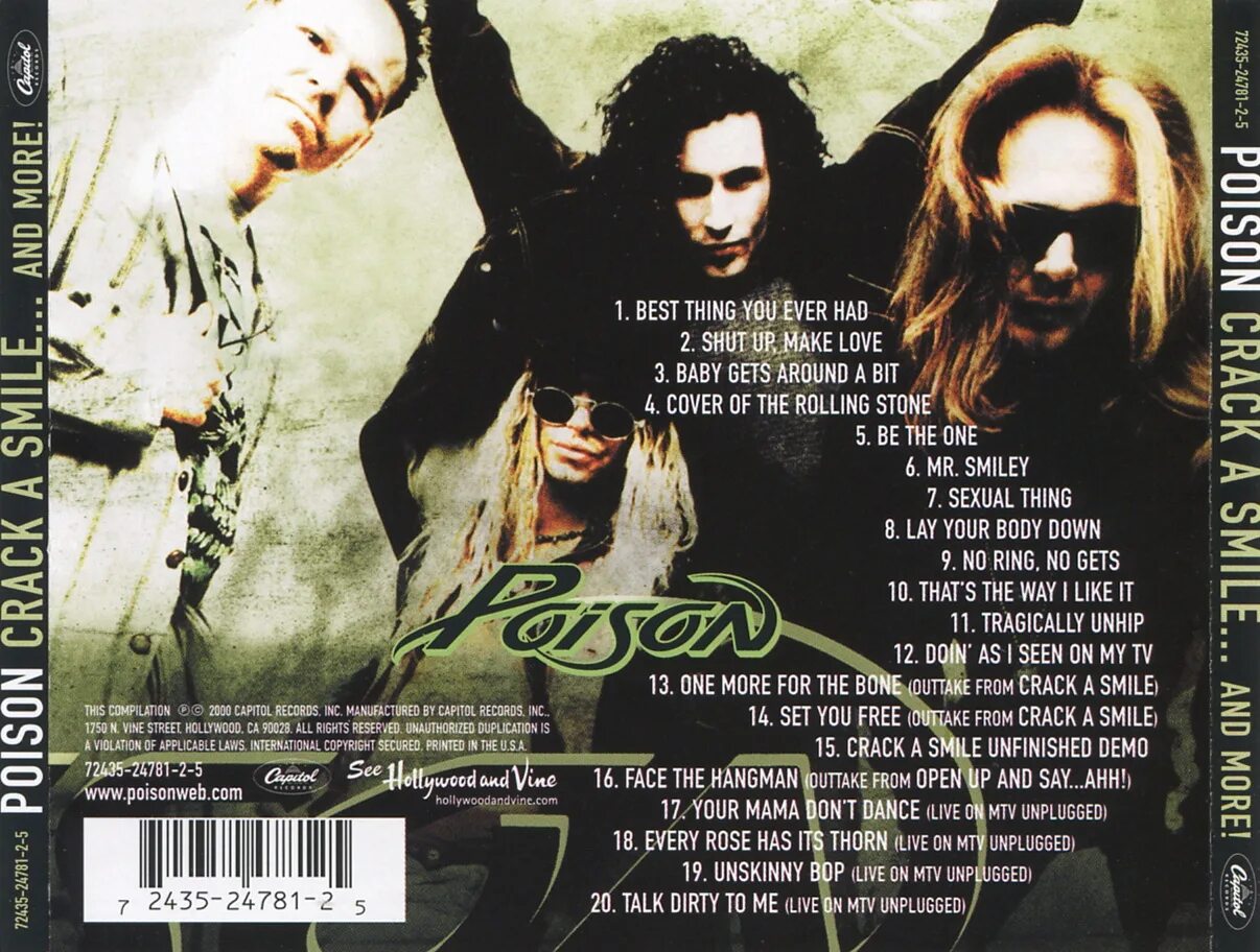 Poison crack a smile...and more 2000. Poison crack a smile...and more!. Poison crack a smile. Poison (American Band).