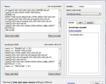 Create code