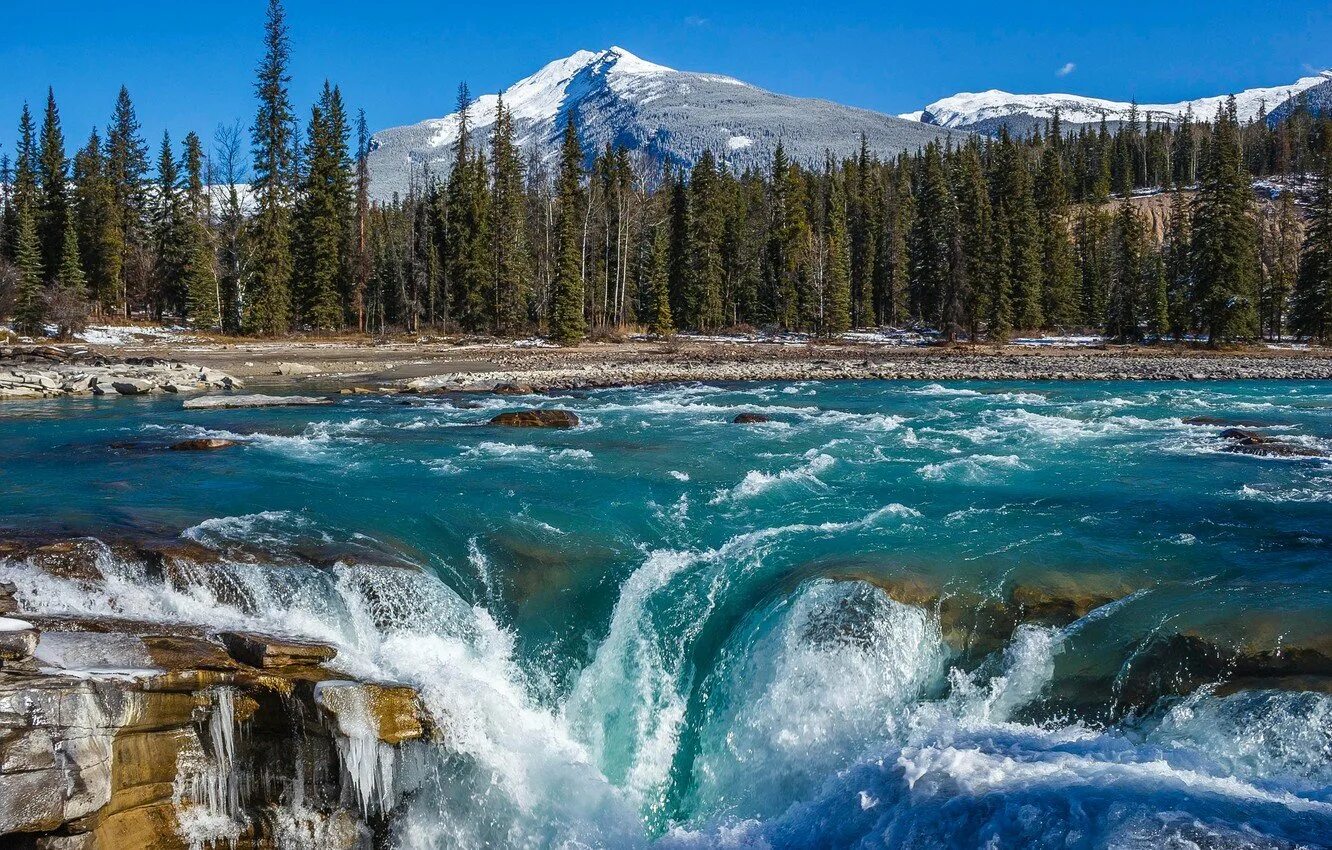 Какие крупные реки в канаде. Водопад Атабаска Канада. Национальный парк Джаспер река Атабаска. Канада река Атабаска. Национальный парк Джаспер, Канада водопад.