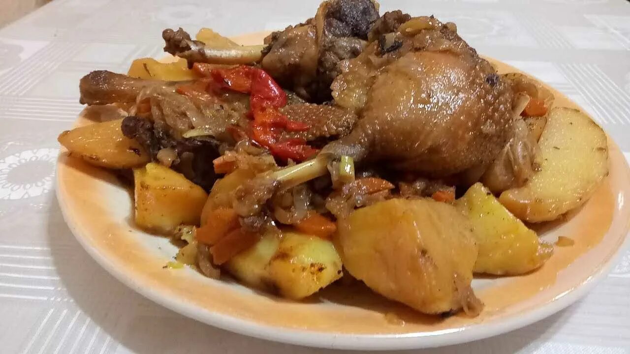 Рецепт утки в казане с картошкой
