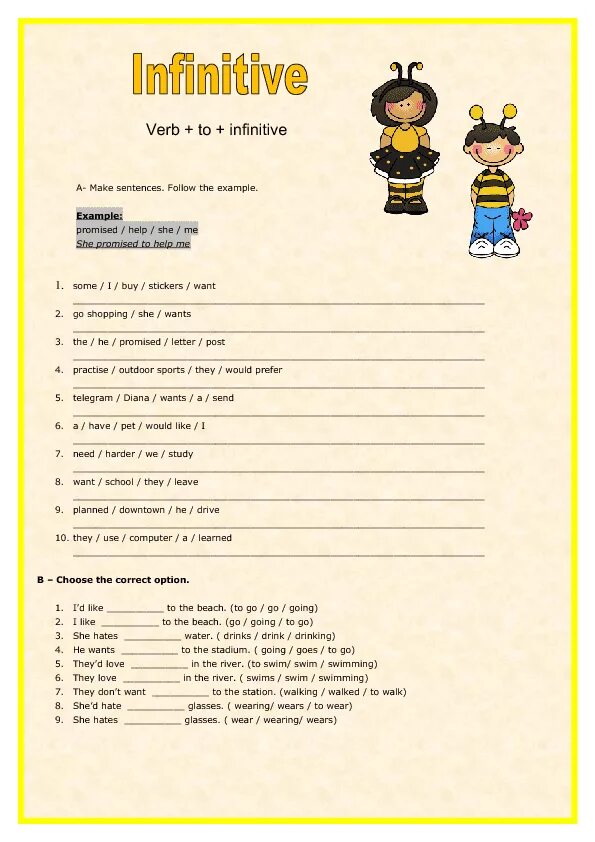 Verb infinitive exercises. Infinitive без to Worksheets. Герундий и инфинитив Worksheets. Full Infinitive в английском языке Worksheets. Инфинитив в английском Worksheets for Kids.