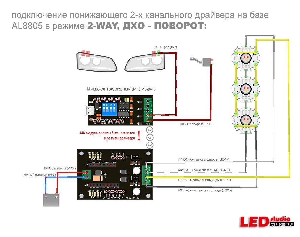 Контроллер для светодиодных ДХО / DRL схема подключения. Схема подключения ДХО через стабилизатор напряжения 12в. Драйвер для лед ходовых огней. Понижающий драйвер для светодиода 12в. Подключение контроллера дхо