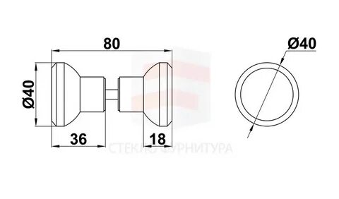 Ручка круглая поворотная
