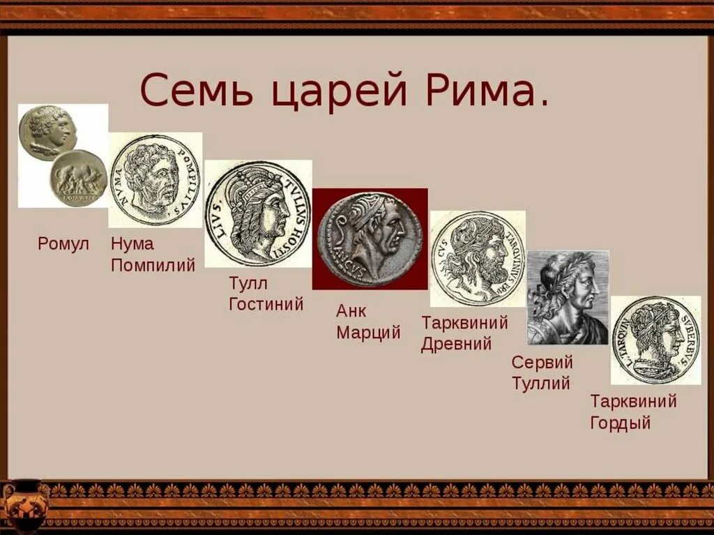 Как звали последнего царя древнего рима. Семь царей древнего Рима таблица. Первые семь царей Рима. 7 Царей Рима список. 7 Царей древнего Рима.