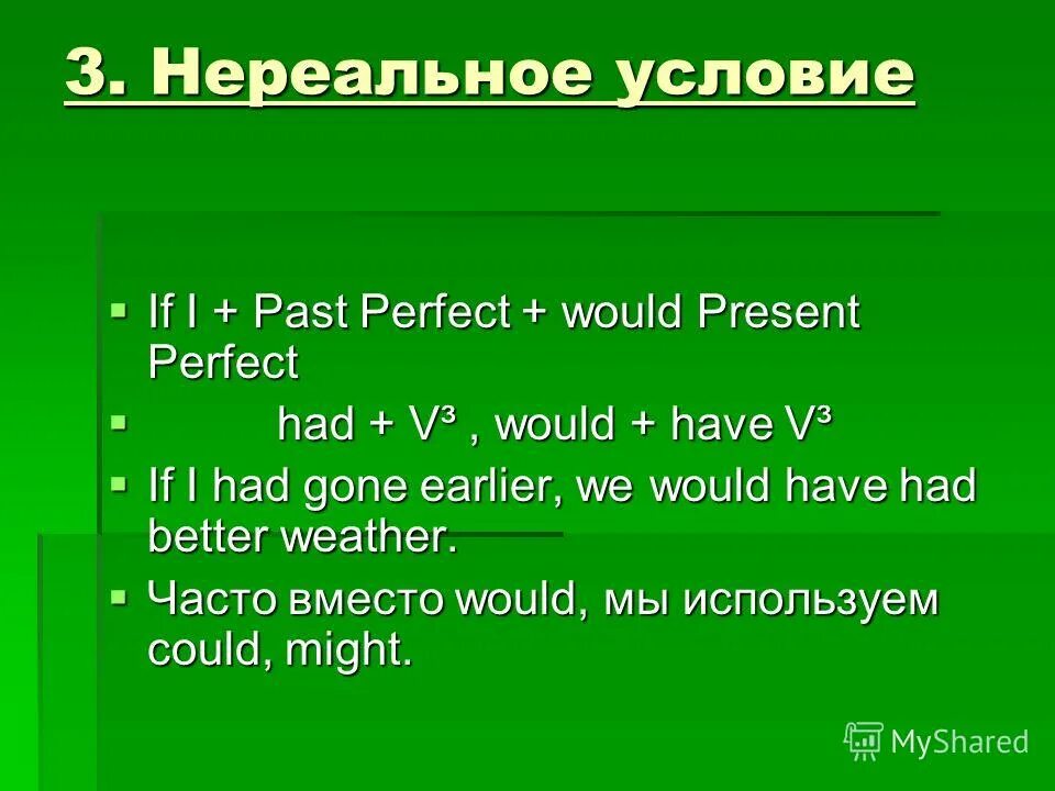 Would have v3. Нереальные условные предложения презентация. Нереальное условие. Условные предложения с present perfect. Нереальное условие в английском.