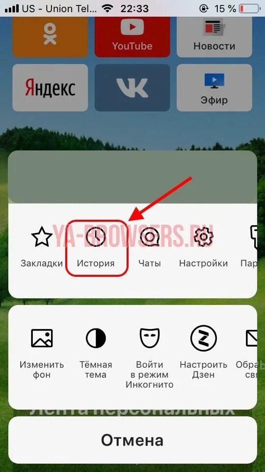 Как очистить историю в яндексе на айфоне. История в Яндексе на телефоне на айфоне.