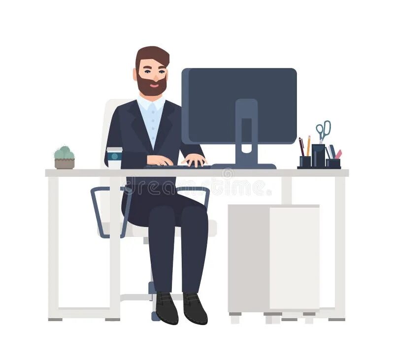 Working as he