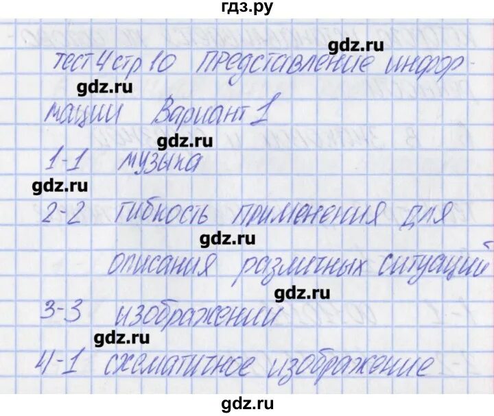 Контрольная работа 4 по информатике 7 класс