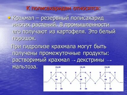 К полисахаридам относятся