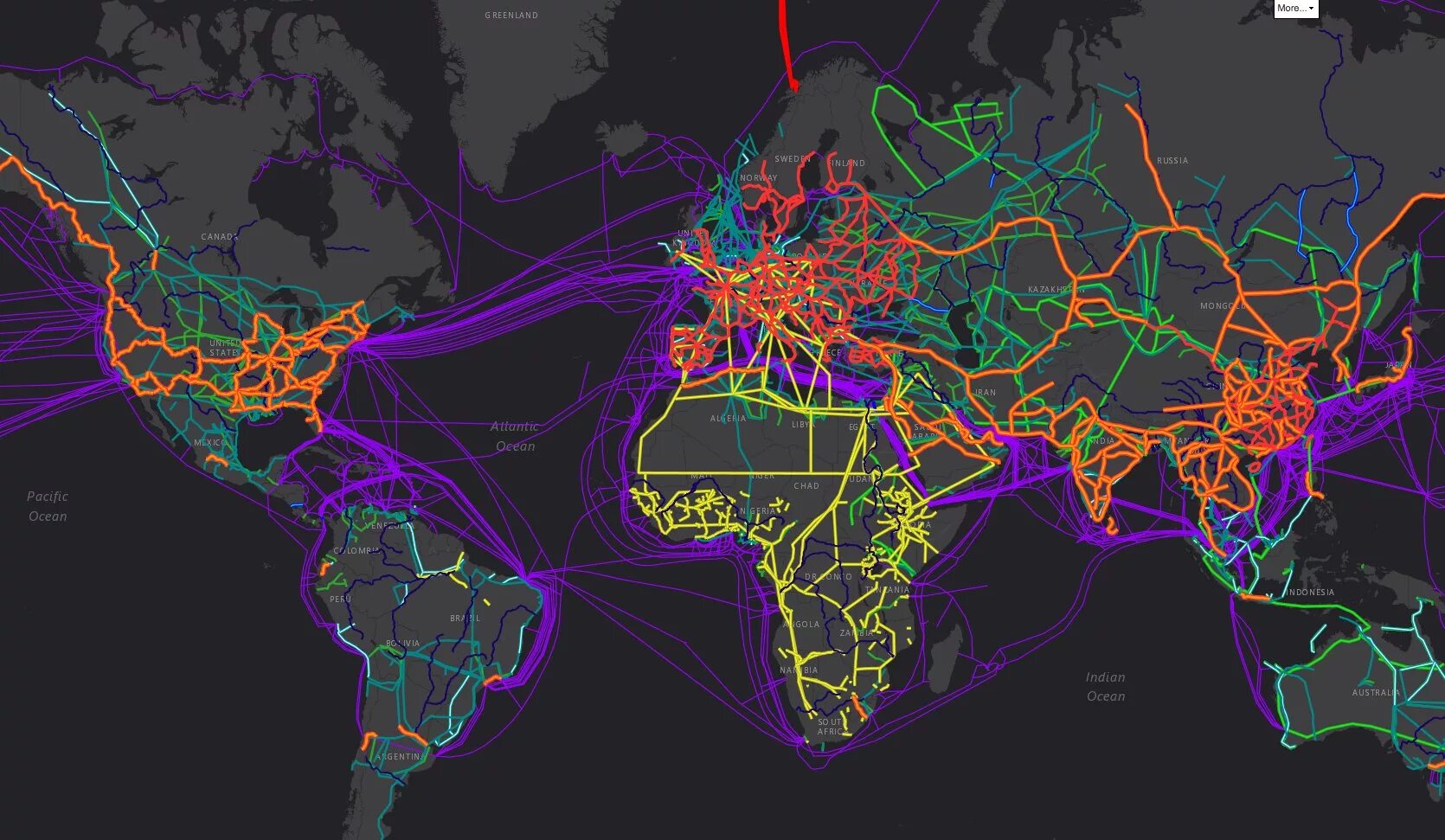 Кабели интернета в мире. Карта интернета. Карта мирового интернета. Карта глобального интернета. Визуальная карта интернета.