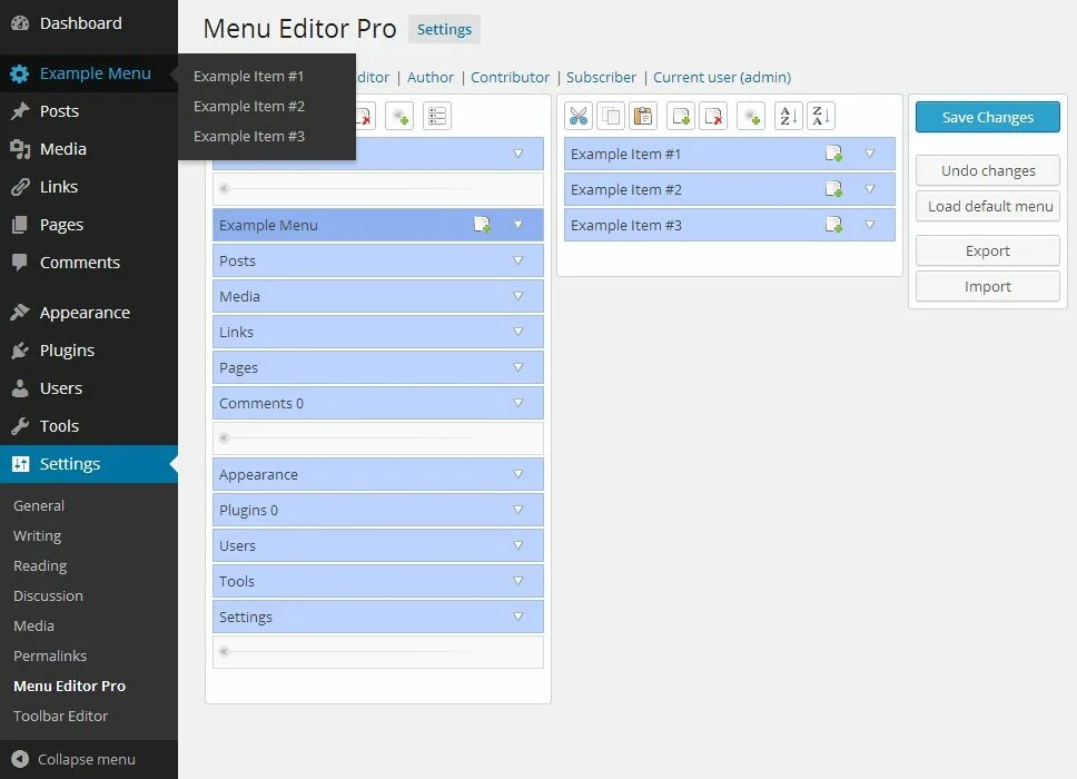 Редактор меню. Menu Editor Pro. Wp меню админки. Pro меню. Меню админка