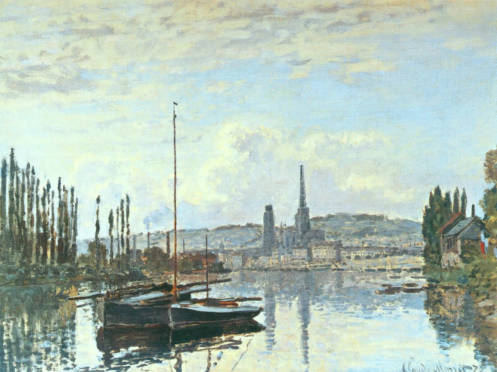 Виды картин. Клод Моне 1872 view of Rouen. Клод Моне (1840-1926). Клод Оскар Моне (1840-1926) — «Темза, здание парламента».. Моне Клод «вид на Пурвилль».