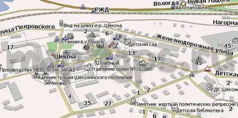 Шексна на карте