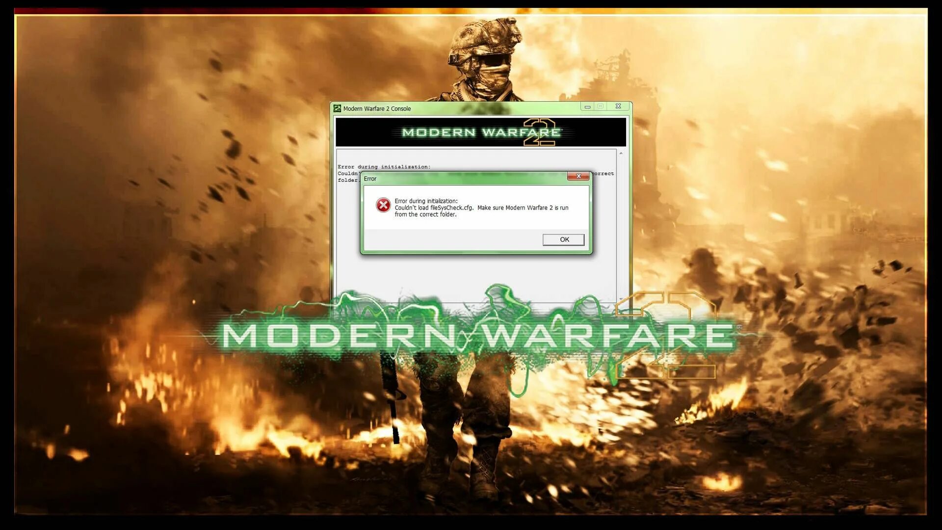 Cfg load. Call of Duty Modern Warfare 2 ошибка. Call of Duty Error. Call of Duty Ghosts ошибка при запуске. Ошибка в Cod MW.