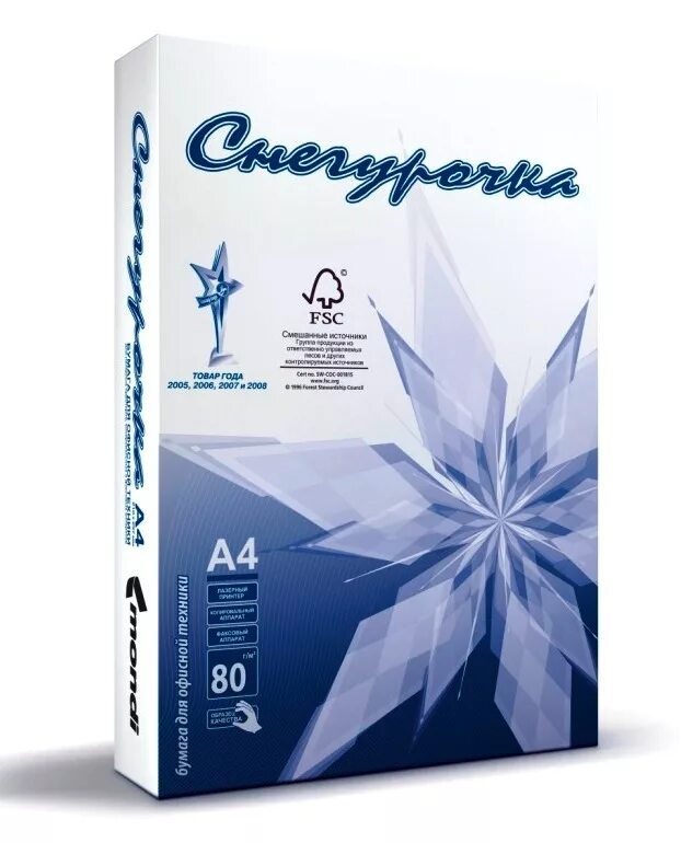 Бумага "Снегурочка" а4 80г/м (500л). Бумага офисная а4, класс «c», Снегурочка, 80 г/м2, 500 л., Mondi, белизна 146% (Cie). Бумага Снегурочка а4 500л 80г. Бумага офисная а4 Mondi Снегурочка 100024. Бумага 80 а4 купить