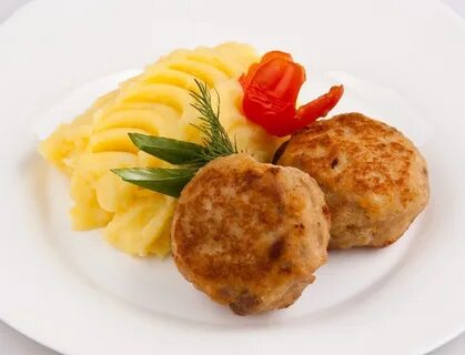 Котлета рыбная пюре картофельное