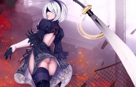 Бесплатно Скачать оригинал 2B Nier Automata, видео игры, фан-арт, Nier Auto...