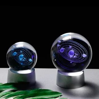 3d solar system crystal ball