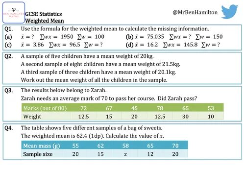 Weighted mean. Weighted mean