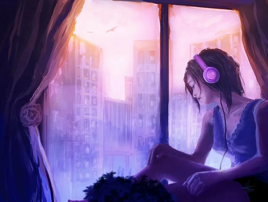 Она девушка. Девочка у окна. Грустная женщина. Девушка в наушниках со спины. Человек у окна.