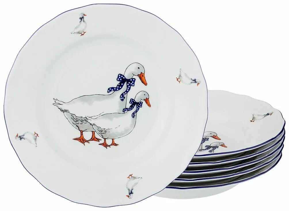 Фарфор гуси. 0i01190gusi, польша. Салатник "гуси", 24x24 см. P1650891j1z8402200). Подставка для ложки с гусями.
