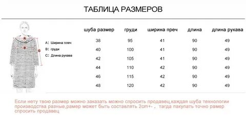 Размеры шуб 48 50