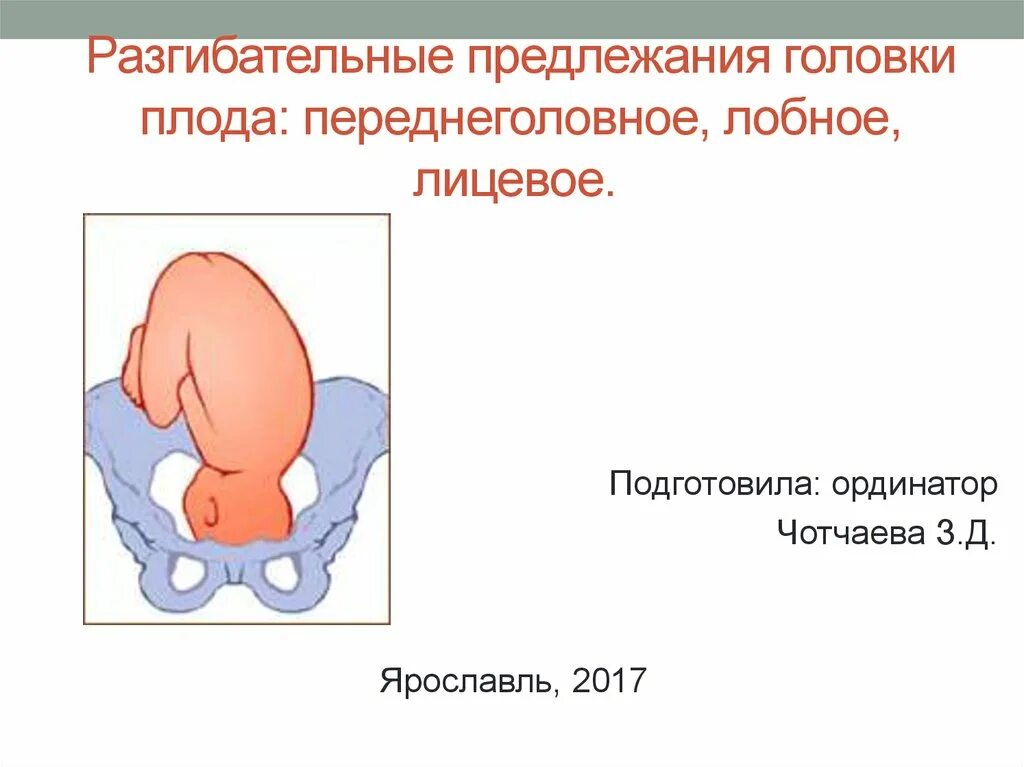 Переднеголовное лобное лицевое предлежание. Разгибательные предлежания плода. Разгибательные предлежания головки плода: переднеголовное. При переднеголовном предлежании головка прорезывается. Переднеголовное предлежание