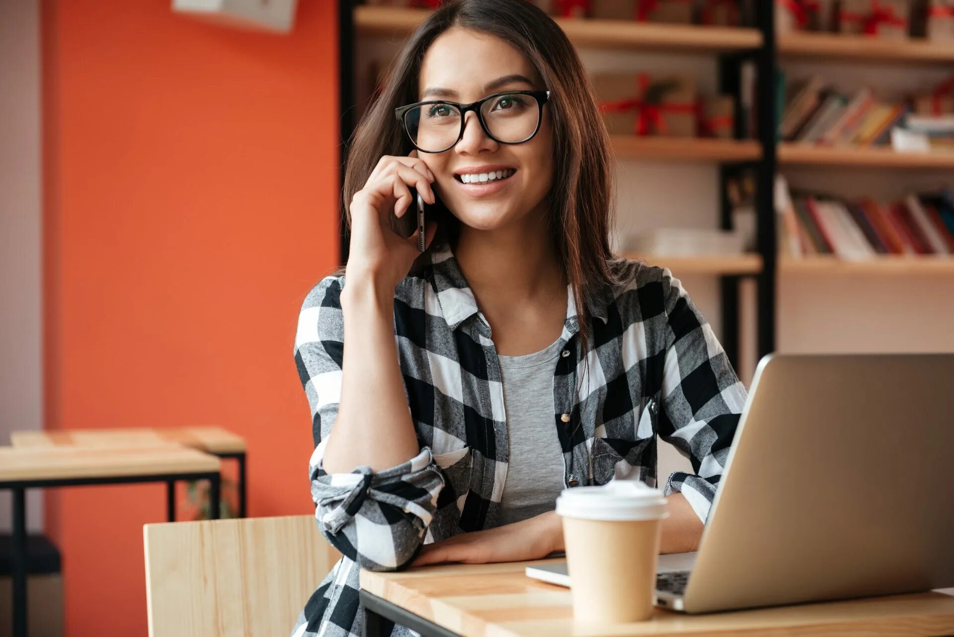 She is used to working. Woman in Glasses. Wearing Glasses. Work indoors. Happy woman wearing Glasses.