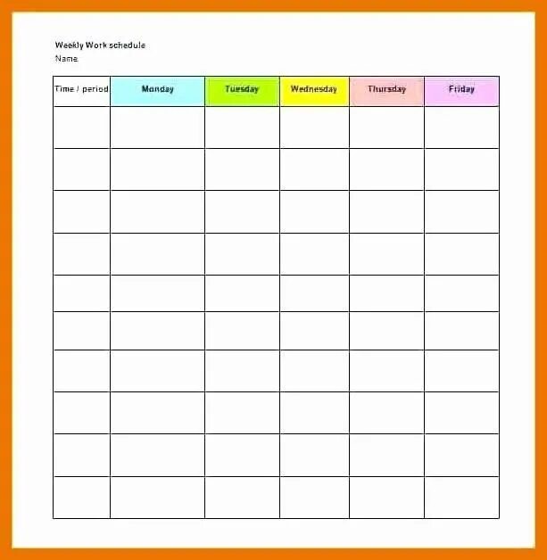 Week schedule. Weekly schedule. schedule template. table schedule of work.