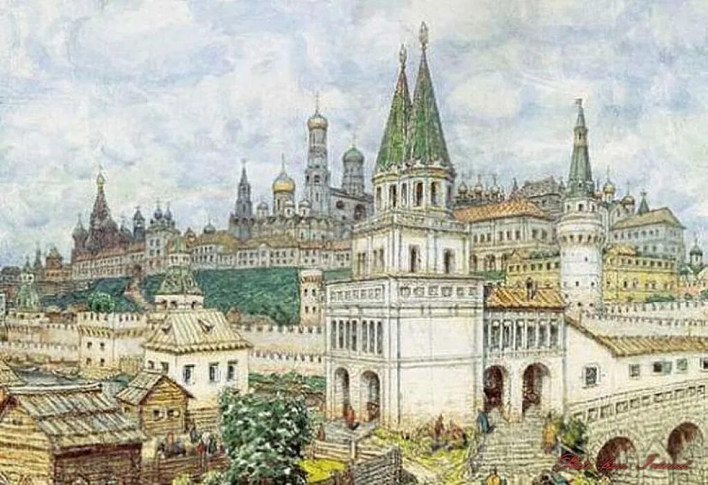 Белокаменный московский кремль был построен при князе. Васнецов Белокаменный Кремль Дмитрия Донского.