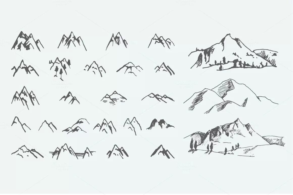 Легкие горы персонажи. Горы Графика. Горы рисунок. Эскиз гор. Горы в графическом стиле.