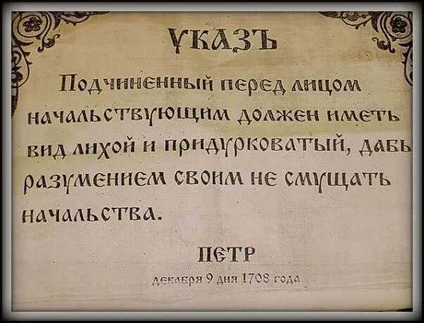 Указ Петра подчиненный перед лицом начальствующим. Указ Петра 1 о подчиненных. Указ Петра 1 подчиненный перед лицом. Перед начальством иметь вид.