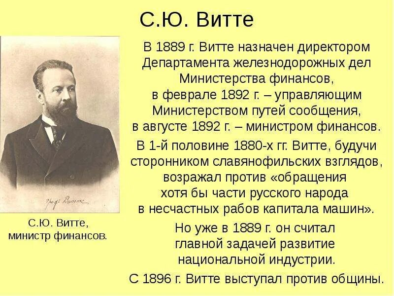 Витте министр финансов даты. С Ю Витте при Александре 3. Деятельность Витте кратко. Участники какой организации созданной в 1892 г