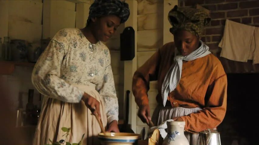 Slave scene. American slaves. Slave Cooking.