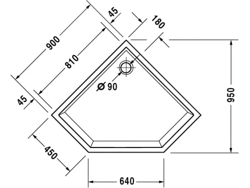 Поддон пятиугольный 90 х 90. Поддон для душа 90 90 Размеры. Душевой поддон 1000x1000. Размеры душевого поддона 90х90 для душа. Размеры душевых поддонов угловых