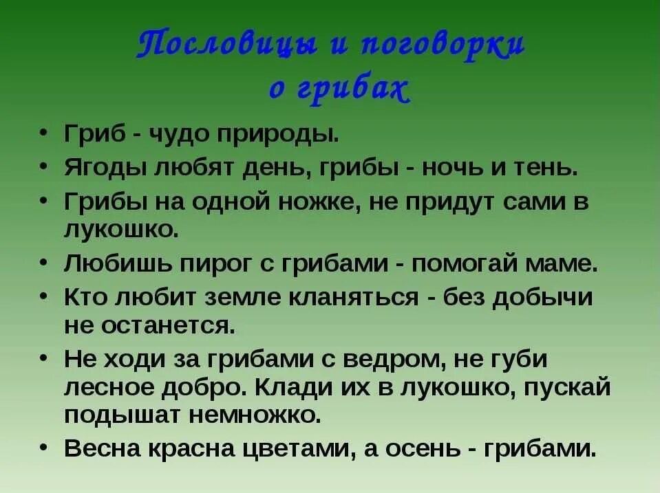 Человек природе пословица. Пословицы и загадки о грибах. Пословицы и поговорки о грибах. Загадки и поговорки о грибах. Поговорки про грибы.