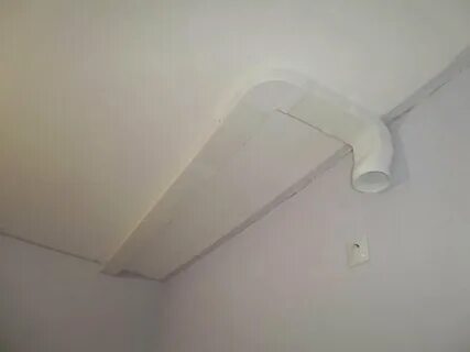 Отвод вытяжки под натяжной потолок