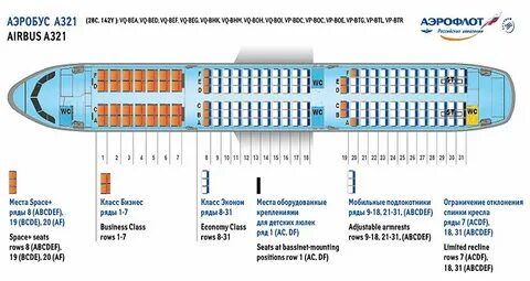 Airbus 319 схема салона россия