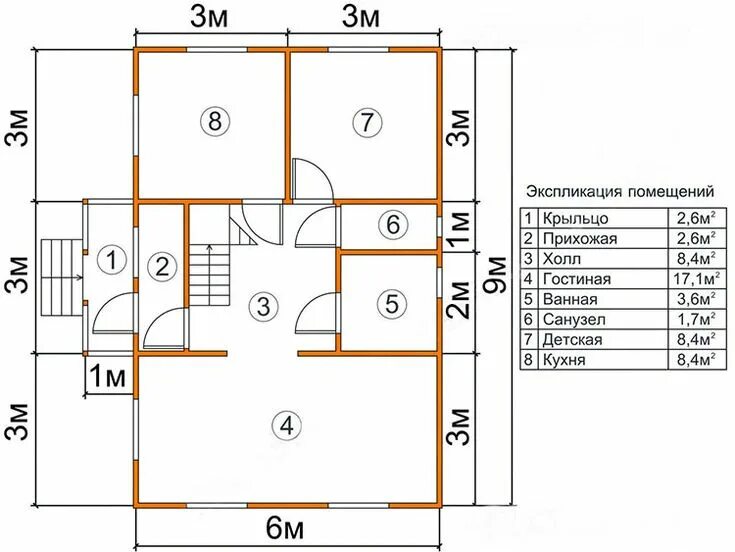 Проекты домов 6 на 9 планировка Пин от пользователя Irina Pavlenko на доске ДОМ Дом, Каркасный дом, Квартира