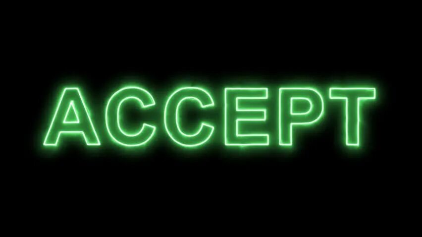 Альфа неон. Accept Green. Accept word