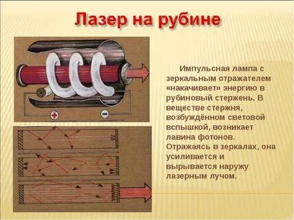 Работа рубинового лазера