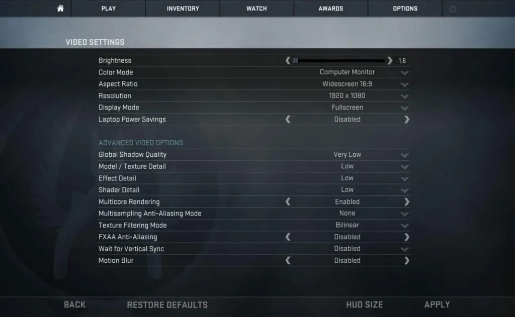 Csgo setting