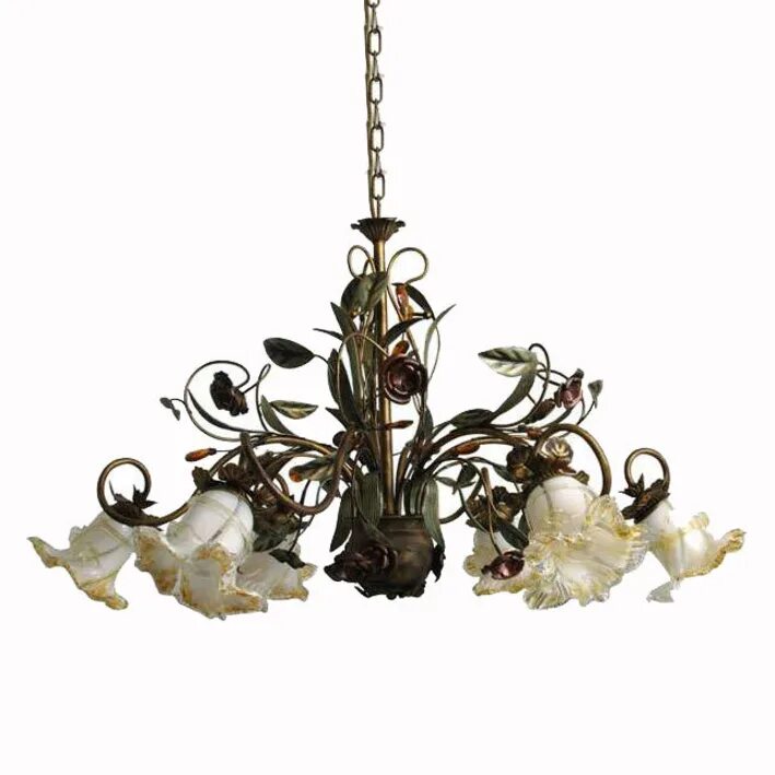 кованые светильники в стиле прованс. цвет люстры коричневый. цвет люстры коричневый. люстра escada liono 1022/5, e14, 300 вт. цвет люстры коричневый.
