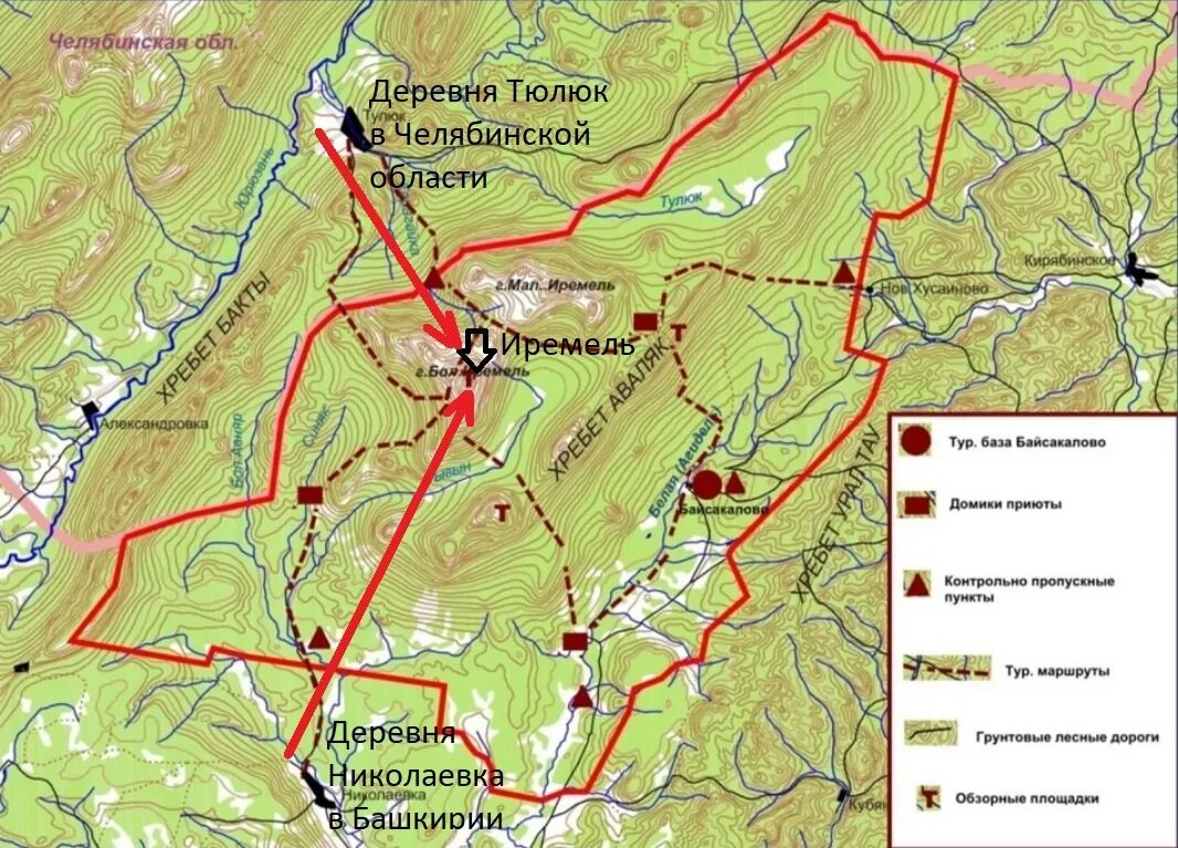 Гора Иремель на карте Башкирии. Тюлюк Иремель маршрут. Маршрут в гору Иремель на картах. Природный парк Иремель карта.