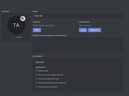 Discord development portal