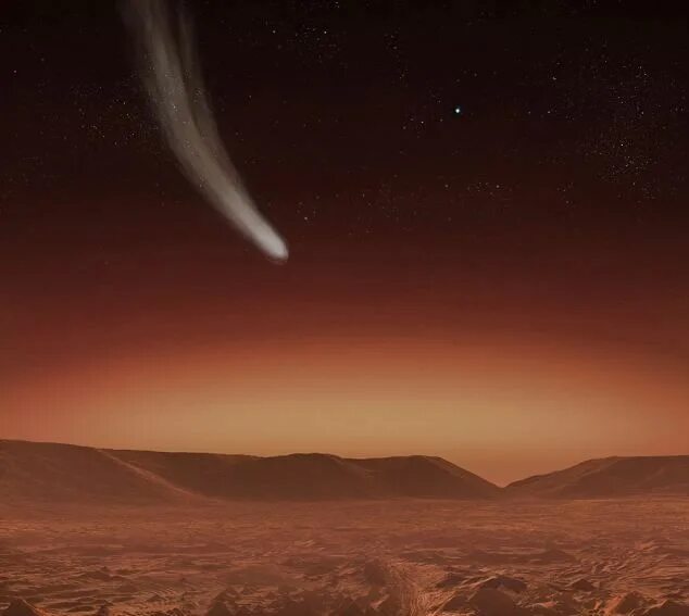 комета марса. комета марс. метеоритный дождь на марсе. комета макнота. марсианские лучи.