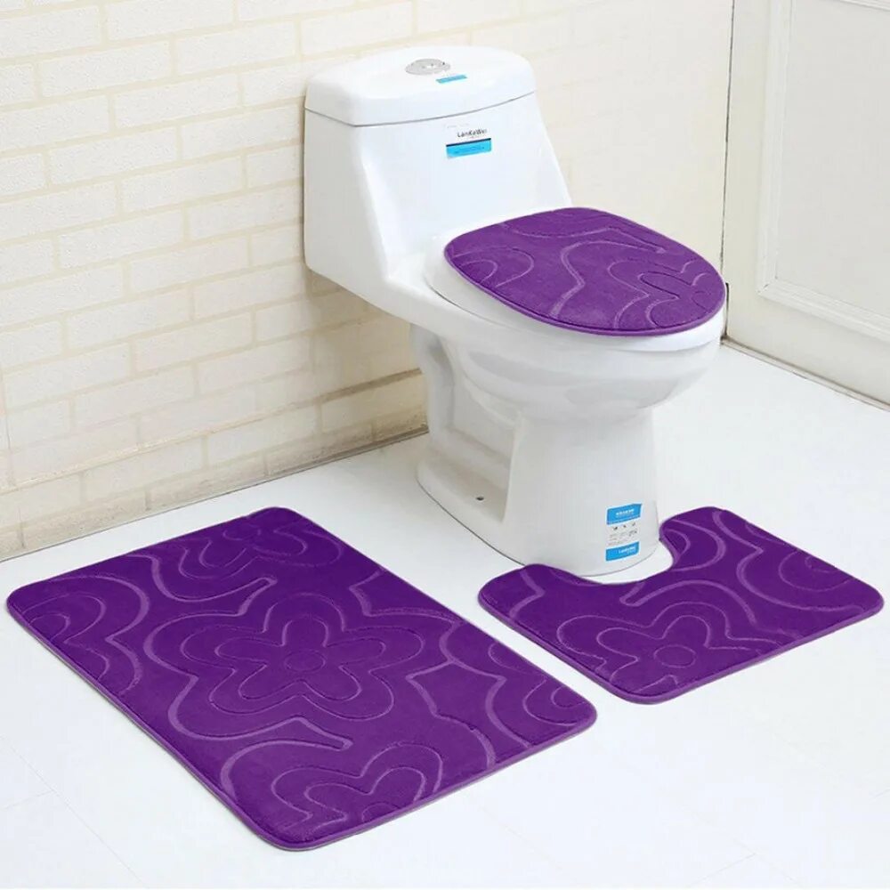 Красивые коврики в ванную. Туалет ковров. Комплект ковриков для ванной и туалета. Коврики для ванной комнаты. Коврик для ванной (50x80 см) aqua.